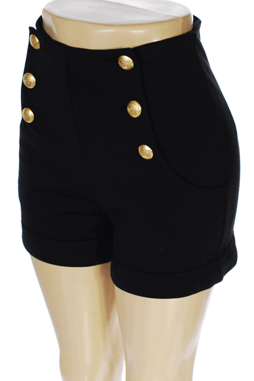 Double Button High Waist Shorts